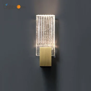 Модерна минималистичная хол кристална стена лампа на американското изкуство нощни шкаф дизайнерски стенен лампа