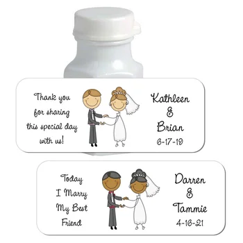 Сватбени етикети с мехурчета | Етикети за мини бутилки с мехурчета | Скъпа етикет за двойка | Персонални и печатни, персонализирани етикети