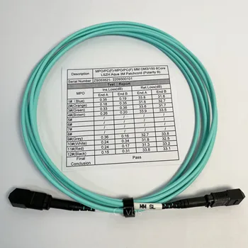 Кабел MPO с дължина от 3 м, 8 живял, кабел за свързване MPO-MPO Multi-Mode Fiber оптичен Пач кабел тип B OM3
