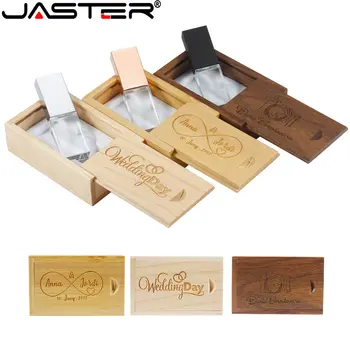 JASTER Креативна фотография студио Подарък USB Флаш Памети 128 GB Безплатен 3D Лазерно Гравиране Потребителски Логото на Писалка Устройство за съхранение 64 GB Дървена Кутия за Нож