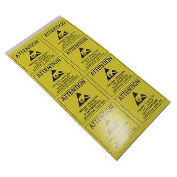 Стикер Внимание 4.8 * 4.8 cm Залепваща Етикет за Статично Чувствителни Устройства ESD Електронно Екраниране Антистатик Опаковка Опаковка