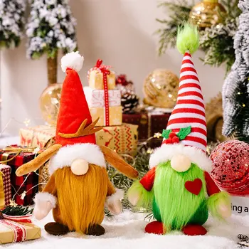 Коледен Гном Кукла Подарък Гринч Рудолф Безлични Коледен Елф Декоративна Украса Джуджетата Плюшени Кукли