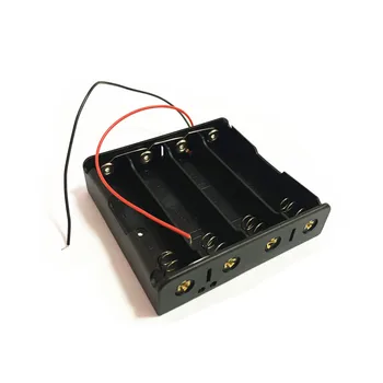 Черен Пластмасов 4x18650 Батерия Кутия За Съхранение за Носене с 4 Слота Начин само Батерии Клип на Притежателя Контейнер С Тел Оловен Пин паралелно