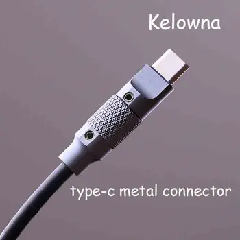 Метален конектор Kelowna Type-C, с Щепсел тип C, Обвивка, Индивидуална Разклона за кабел за предаване на данни, Анодизиран ЦПУ
