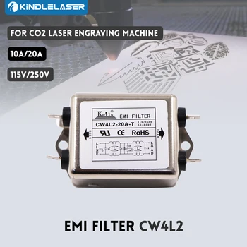 KINDLELASER Мощност EMI Филтър CW4L2-10A-T/CW4L2-20A-T Монофазен AC 115/250 В 20A 50/60 Hz за Co2 Лазерна Машина Гравировальная