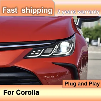 Автоаксесоари за Toyota Corolla Главоболие Фенер 2019-2021 Corolla Налобный Фенер LED DRL Поворотник Светлини Обектива на Проектора
