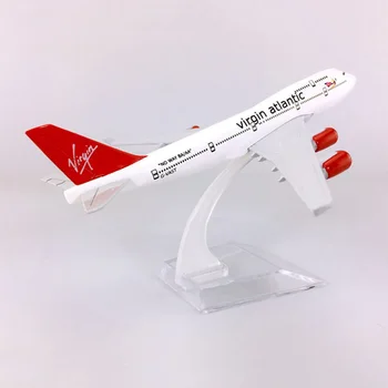 16 см 1:400 Боинг B747-400 модел на British Virgin Atlantic airlines с база самолет 