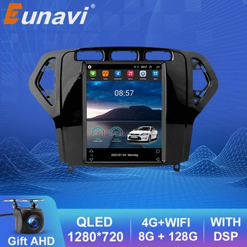 Eunavi Tesla Android 9,7 10 8G + 128G Авто радио мултимедиен плейър GPS За Ford Mondeo MK4 2007-2010 WIFI ДПС carplay + Auto RDS