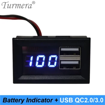 Turemra 12 В 24 В Индикатор за Зареждане на Батерията Волтметър QC 2,0 3,0 USB Порт за 12v Зарядно за Кола за Телефон и Батерията на Непрекъсваеми токозахранващи устройства