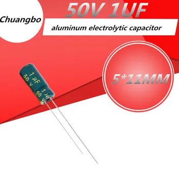 20 бр/много Високо качество на 50V1 icf 50 В 1 icf 5*11 мм ниско съпротивление esr/импеданс висока честота на алуминиеви електролитни кондензатори 50 В 1 icf 5*11 мм