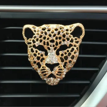Освежители за Въздух 3D Карикатура Главата Леопард Злато/Частица на Въздуха На Изхода на Ароматни Парфюми Щипки Подарък и За декорация на автомобила Аксесоари