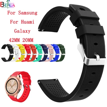 Силиконов Ремък За часа на Samsung Galaxy Watch 42 мм/Active 2/Gear S2 класически Гривна За Huami Amazfit Bip U Bip S GTS 2 каишка