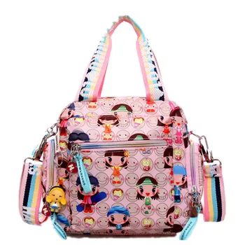 Чанта за майките Нова + ключодържател с кукла Харадзюку, водоустойчива найлонова чанта, дамска чанта на едно рамо, мультяшные чанта през рамо, Чанти