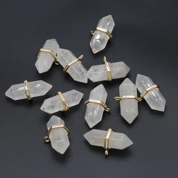 Естествени полускъпоценни камъни бай дзин висулка шест призми двухконечная окачване за бижута колие направи си САМ гривна аксесоари