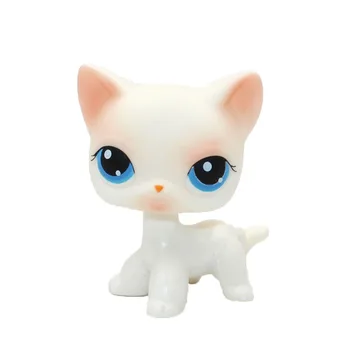LPS КОТКА Рядко Малък магазин за домашни любимци, играчки с bobble главата на котката #64 мини къса коса стая розово бяло коте сини очи детски подаръци, играчки