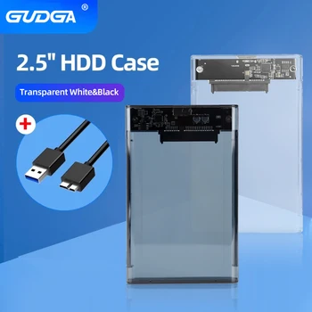 GUDGA Външен hd калъф 2,5 Прозрачен SATA към USB 3.0 5 Gbit/s Преносим Външен твърд диск 2,5 hdd кутия За Диск SSD Box PC