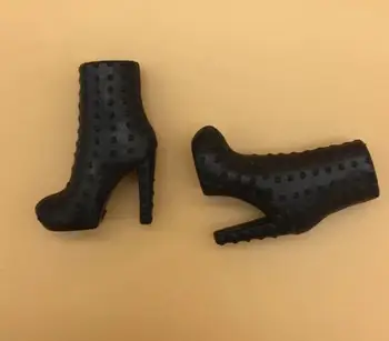 Черни играчка обувки куклени обувки на високи токчета за кукли Барби Topup4