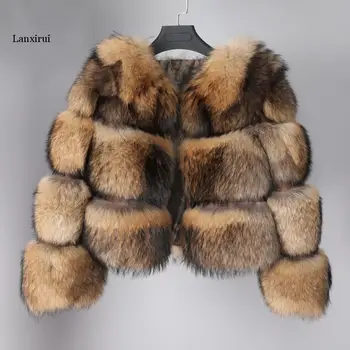 зимна нова стилна Яке дамски дебело палто от изкуствена кожа на миеща мечка яке на Околната среда палто от кожа на миеща мечка, с кръгло деколте Топло