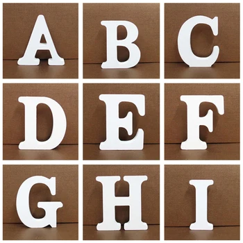 1бр 8 см, A-Z 0-9 Бели Дървени Букви на Английски Азбука Стая, Отделно Стояща Персонализирани Името на Дизайн, Изкуство, Занаят Сватбен Начало Декор