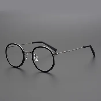 Японски Марковите Очила са ръчно изработени, Ретро Кръгли Очила За Късогледство, Рамки За Очила По Рецепта, Мъжки И Женски Оптични Титанов ультралегкие Gafas