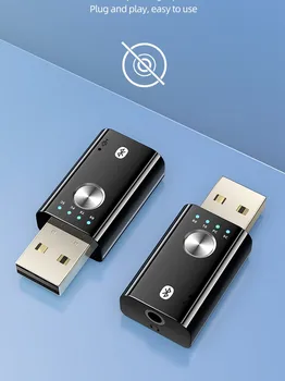 4 В 1 Bluetooth USB 5.1 Аудио Адаптер Музикален Приемник Предавател Ключ С Микрофон с 3.5 мм Жак Aux PC ТЕЛЕВИЗОРА Безжични Слушалки