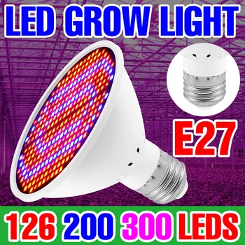E27 Led Лампа За Отглеждане на Пълна Гама от E14 Лампа За Отглеждане на Растения GU10 Фито Лампа MR16 Фитолампа За Семена Растения Цвете Осветление B22 2835